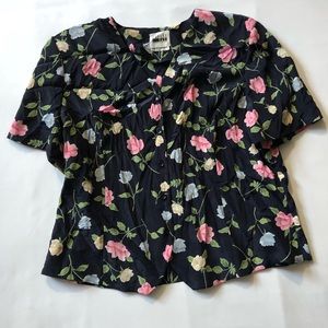 Women Leslie Fay Size 16 Blue And Pink Color Top - 0778